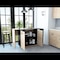 Tuhome Sicilia Kitchen Island, Two External Shelves, Double Door Cabinets, Three Shelves, Black/Light Oak BWD5580 - alternate 1